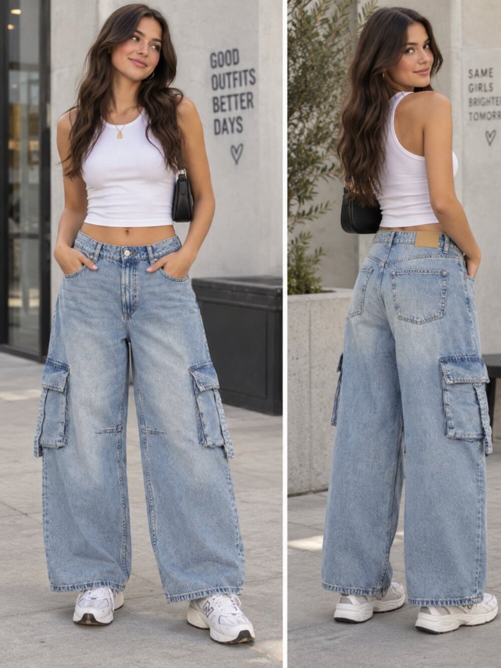 Cotton On Boyfriend Super Baggy Jeans Women 28 Cargo Light Wash Y2K Skater Fit